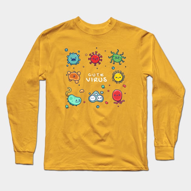 Cute Virus Cartoon (3) Long Sleeve T-Shirt by Catalyst Labs